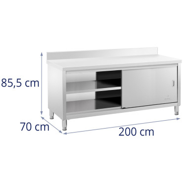 Tabela de mesa de mesa de mesa com armário e lado da porta do Rantie 200 x 70 cm