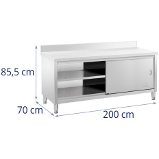 Tabela tabela Tabela tabele z omarico in Rantie Vrata Stran 200 x 70 cm