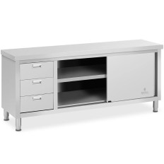 Bordplade bordplader med et skab med en dør med en klump og 3 skuffer 200 x 60 x 85 cm