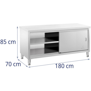 Tabela WorkTop Izračunana miza z omarico za vrata 180 x 70 x 85 cm