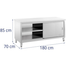 Tabela WorkTop Izračunana miza z omarico za vrata 180 x 70 x 85 cm
