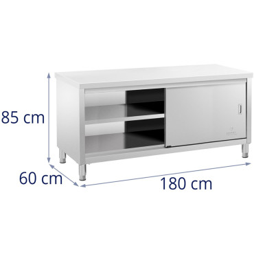 Bordsbänkskåp Metallskåp med 250 x 60 x 85 cm dörr