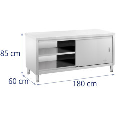 Armário de metal de carto de mesa com 250 x 60 x 85 cm de porta