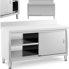 Mesa de tabla de encimera de mesa con gabinete y puerta de la puerta de redada 150 x 60 cm