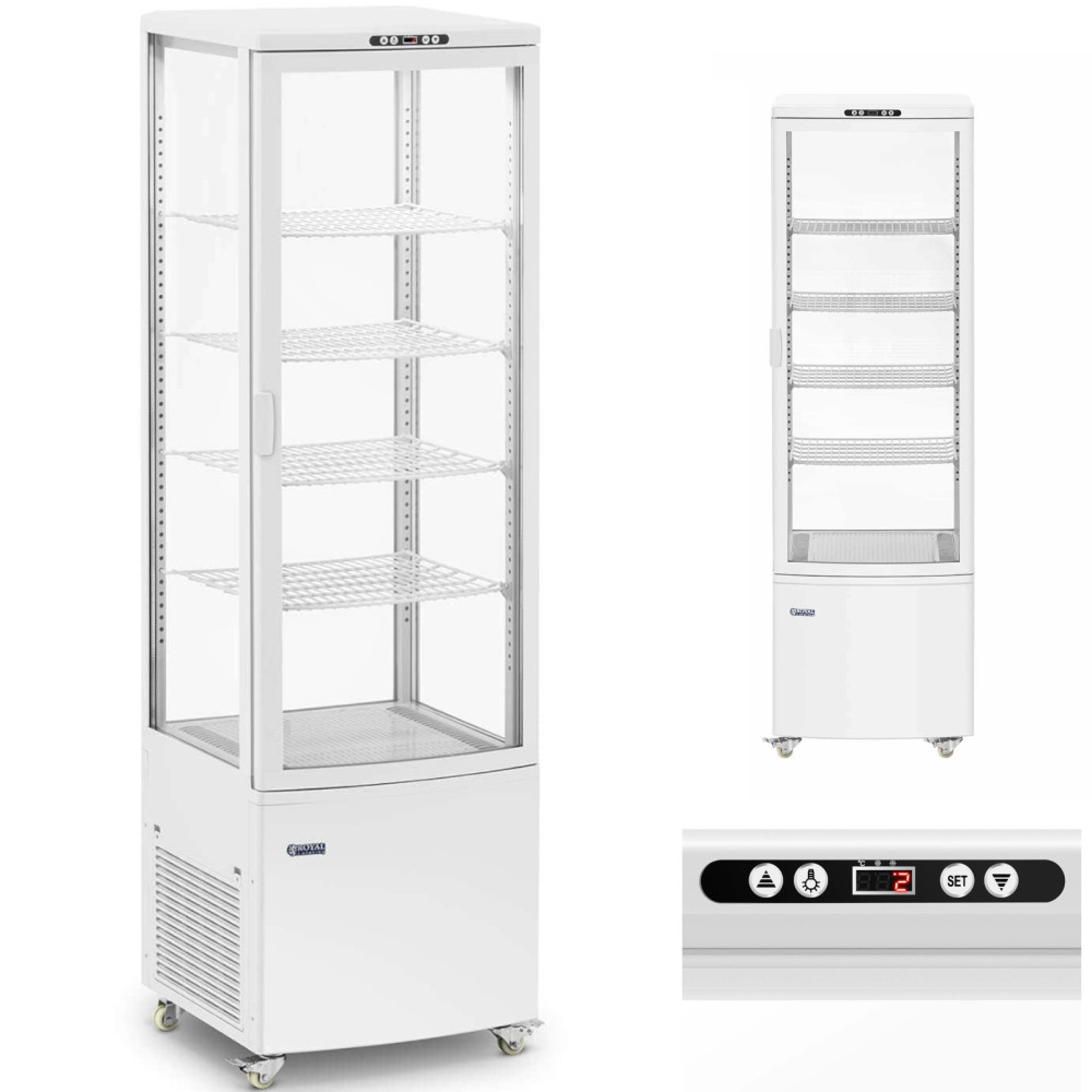 Dispositif de rayonnage vitré 4 étagères 238 L - Blanc Dispositif de rayonnage vitré 4 étagères 238 L - Blanc