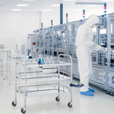 Laboratoriniai vežimėliai Kosmetikos kosmetikos plieno 3 lentynos 1 stalčių 65 x 60 x 86,5 cm 15 kg