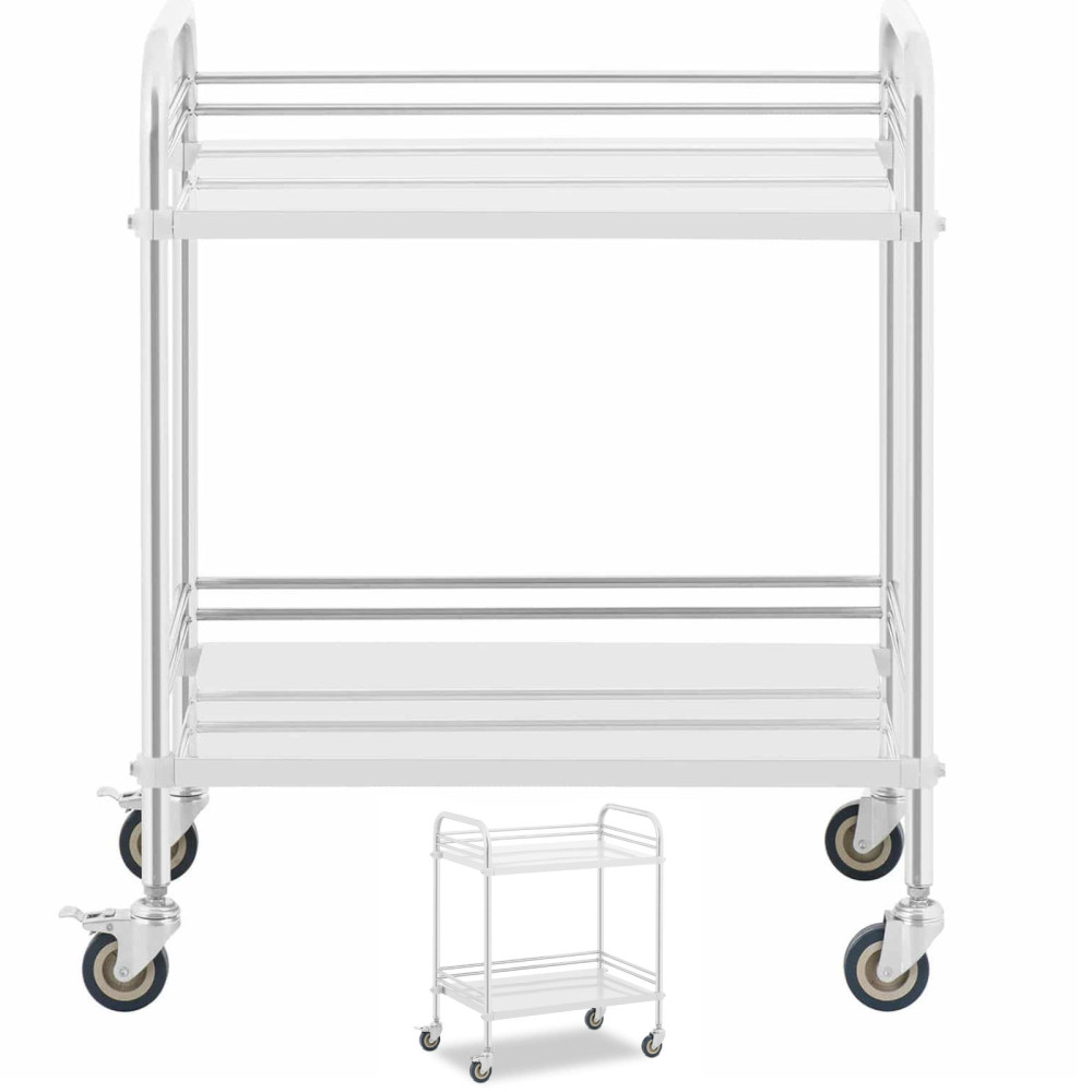 Laboratory vagn. Kosmetiskt stål. Stål 2 hyllor 73 x 44 x 86 cm 20 kg