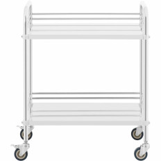 Laboratoriumwagen. Cosmetisch staal. Staal 2 planken 73 x 44 x 86 cm 20 kg