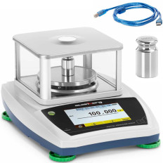 Échelle de laboratoire analytique avec un couvercle en verre avec un panneau tactile LCD 200 g / 0,001 g