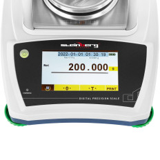 Analytisk laboratorieskala med ett glasskydd med en LCD-pekskärm 200 g / 0,001 g