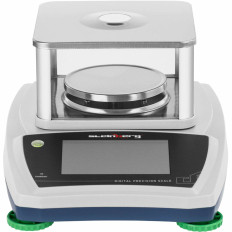 Analytisk laboratorieskala med ett glasskydd med en LCD-pekskärm 200 g / 0,001 g