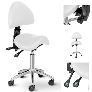 Cadeira cosmética com backrest rotativo Berlim ajustável - branco