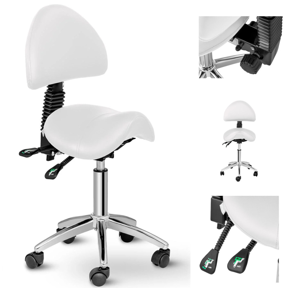 Cadeira cosmética com backrest rotativo Berlim ajustável - branco
