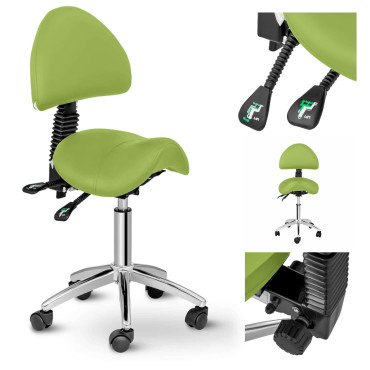 Cadeira de cosméticos com backrest rotativo Berlim ajustável - verde