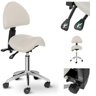 Cadeira de cosméticos com backrest rotativo Berlim ajustável - bege