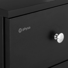 Stolový kozmetický manikúra tabuľka so skrinkami na kolesách 120 x 51,5 x 81 cm čierna