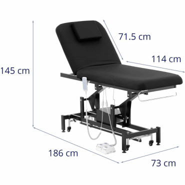 Mesa cosmética de cama para masaje eléctrico 2 motores 200 kg Lyon - Negro