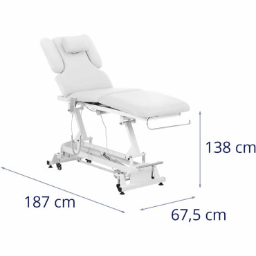 Table cosmétique de lit pour massage électrique 3 moteurs 250 kg nantes - blanc