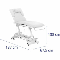 Bed kosmetiska bord för massage elektriska 3 motorer 250 kg nantes - vit