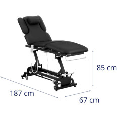 Bed Tavolo cosmetico per massaggio elettrico 3 motori 250 kg Nantes - Nero