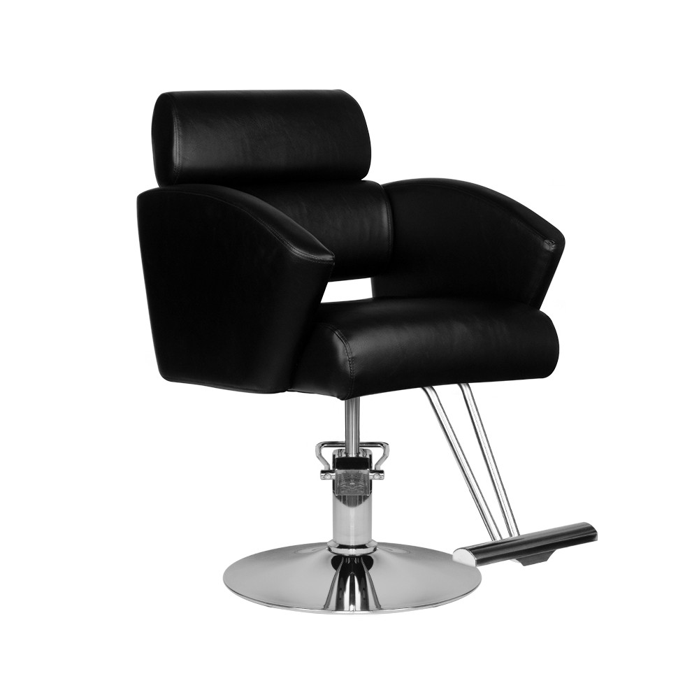 Hair System HS02 kappersstoel zwart — zijaanzicht