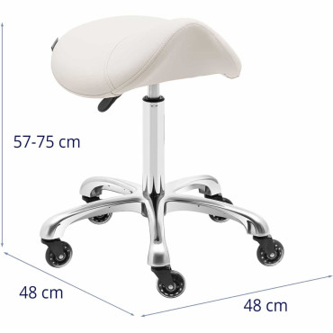 Sgabello Sgabello Cosmetico Cosmetic Saddle su york Ruote fino a 150 kg beige