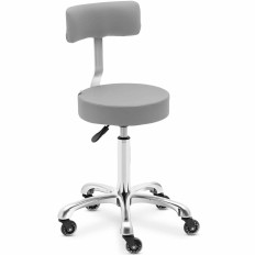 Chair avføring kosmetisk hoker med rygg på hjul opptil 150 kg brønner mørkegrå