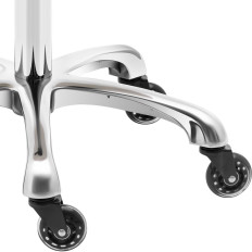 Sedia sgabello Custodia cosmetica con schienale su ruote fino a 150 kg Wells Grigio scuro