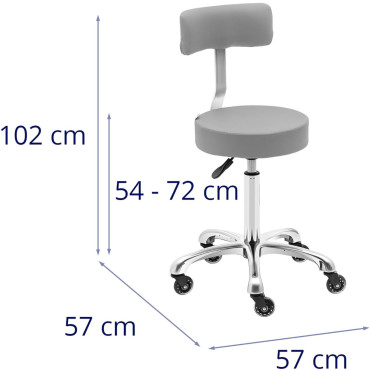 Chair Stool Cosmetic Hoker with backrest on wheels up to 150 kg Wells dark gray