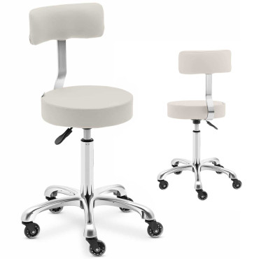 Stolička Stool Cosmetic HKL s Rolls Späť na 150 kg Béžová