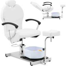 Cosmetics Seat for Pedicure with footstool and shower tray - white