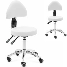 Chaise pivotante cosmétique avec roues sur roues 48-55 cm Bull - Blanc