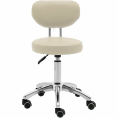 Kosmetischer Stuhl mit Rotation auf Rädern 46-60 cm Ascona - dunkel beige