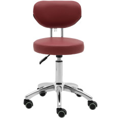 Kosmeettinen kääntötuoli, jossa on selkänoja pyörillä 46-60 cm Ascona - Burgundy