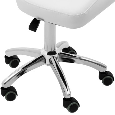 Cadeira cosmética com rotação sobre rodas 49-63 cm Pully - Branco