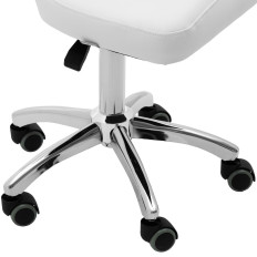Kosmētikas krēsls ar rotāciju uz riteņiem 49-63 cm Pully - balts