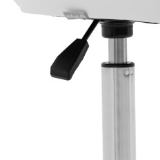 Kosmētikas krēsls ar rotāciju uz riteņiem 49-63 cm Pully - balts
