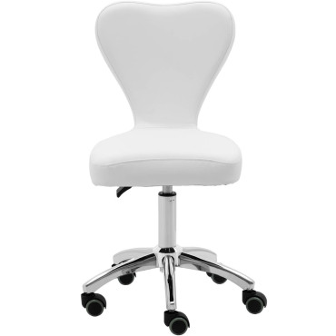 Kosmetischer Stuhl mit Rotation auf Rädern 49-63 cm Pully - Weiß