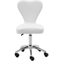 Kozmetička stolica s rotacijom na kotačima 49-63 cm pullilly - bijela