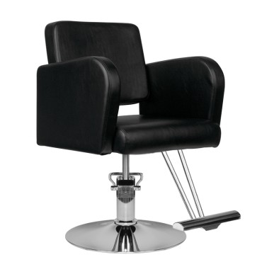 Cadeira de cabeleireiro Hair System HS92 preta — vista lateral
