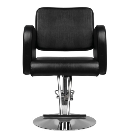Poltrona da parrucchiere Hair System HS92 nera — vista frontale