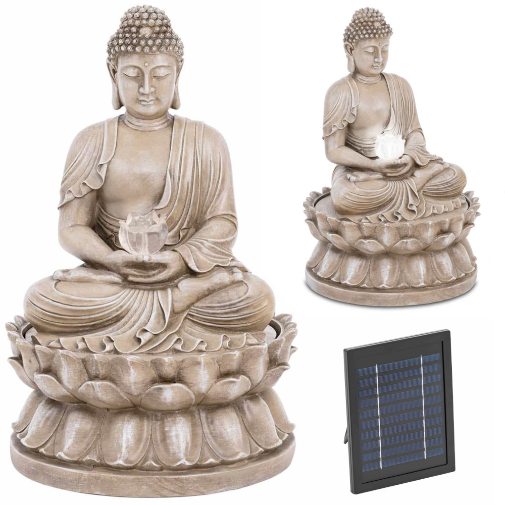 Βρύση. Ηλιακός κήπος Cascade με LED Buddha Lighting 2 W