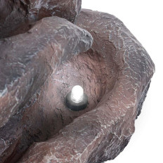Fontána. Záhradná kaskáda. Solárne viacúrovňové s osvetlením. LED vzor. ROCKS 6 IN