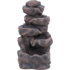 Fontána. Záhradná kaskáda. Solárne viacúrovňové s osvetlením. LED vzor. ROCKS 6 IN