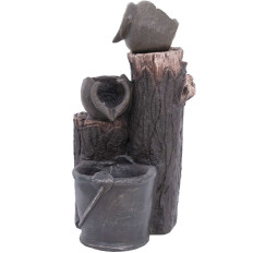 Strūklaku. Saules dārza kaskāde ar LED apgaismojumu. 2 ēdieni ar spaini 3