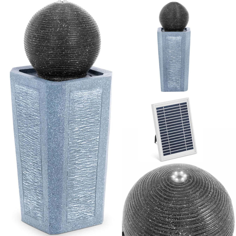 Solárna záhrada Kaskádová fontána s osvetlením LED Ball na stĺpci 3 W