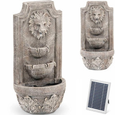 Solar garden fountain with LED lighting 3 levels Lion head 3 w
