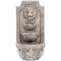 Fontaine de jardin solaire avec éclairage de LED 3 niveaux tête de lion 3 w
