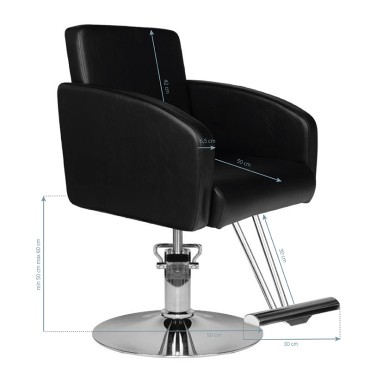Καρέκλα Κουρέα Hair System HS40 Μαύρη — προβολή από πλάι
