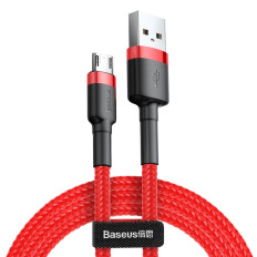 Duurzame elastische kabel USB Microurb QC3.0 2.4A 1M rode kabel